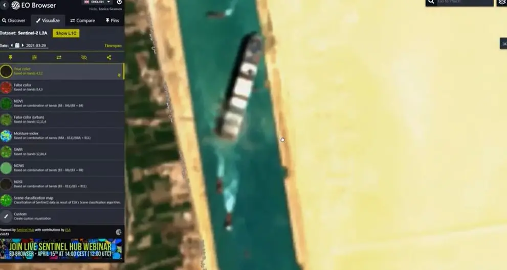 Il grande ingorgo navale di Suez visto dallo spazio. Ecco il video di Enrico Gremes