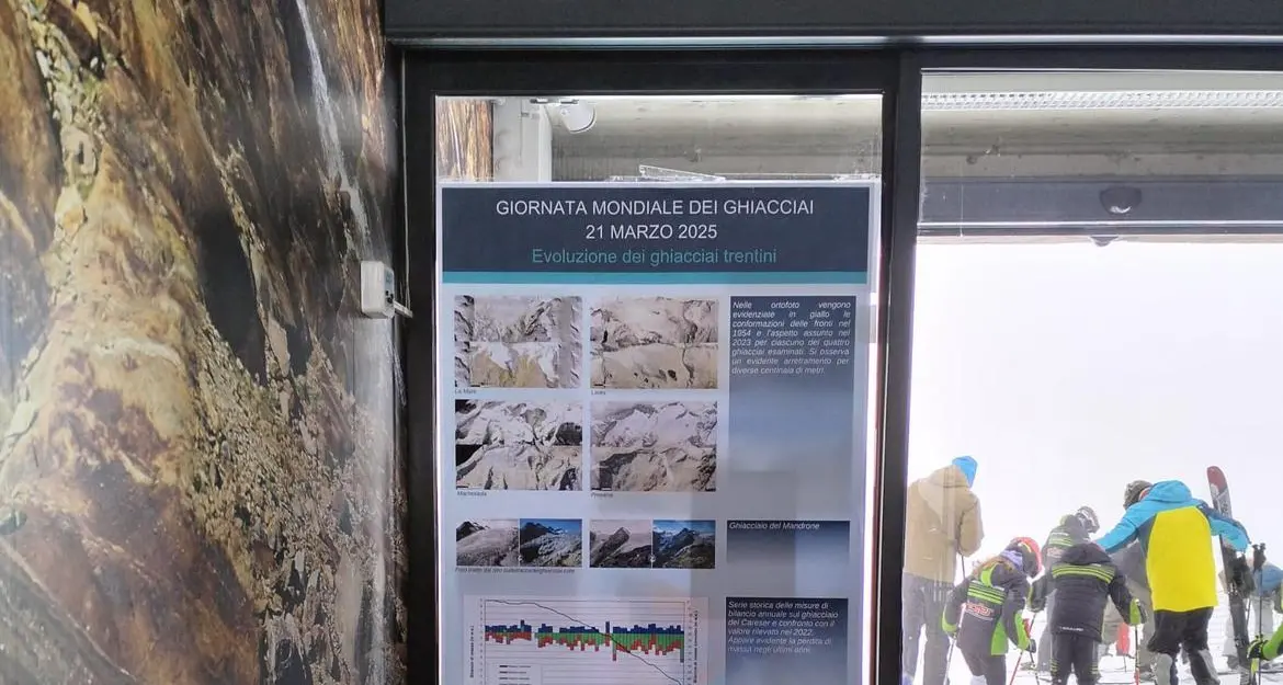 Ghiacciai in Trentino, arrivano cartelloni informativi in loco (con foto del ritiro) e un centro dedicato sul Careser