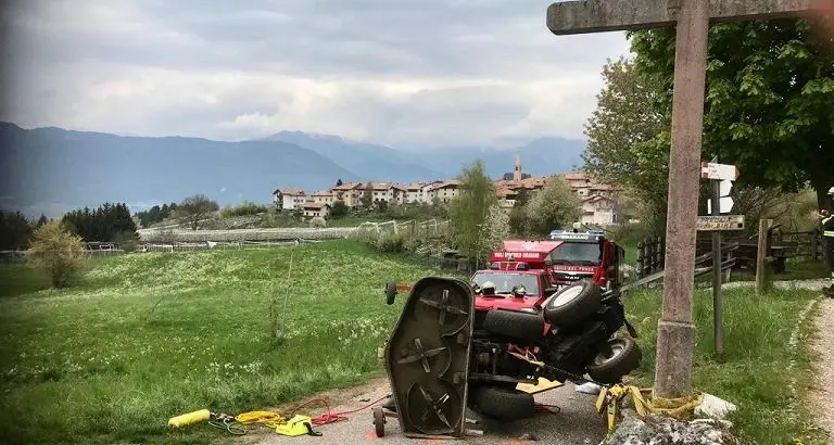 Si ribalta il tagliaerba, grave un giovane a Sfruz