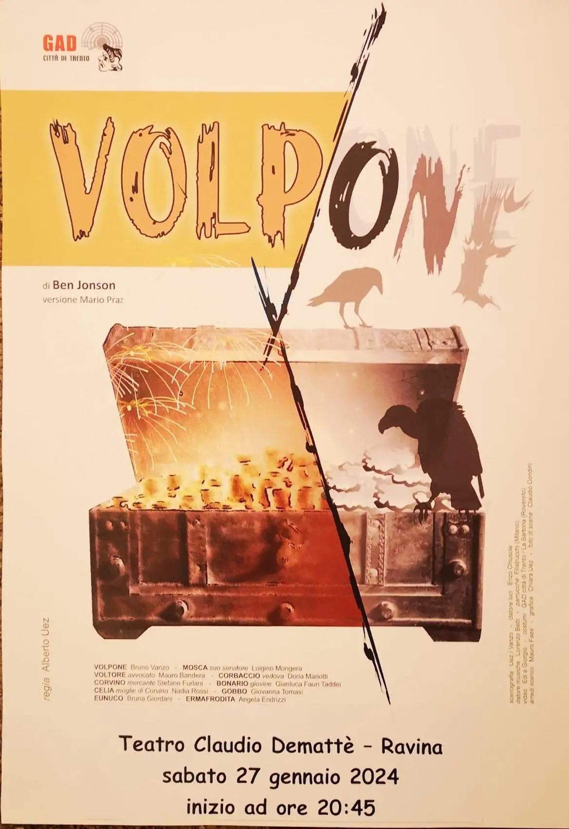Ravina: oggi in scena con “Volpone”