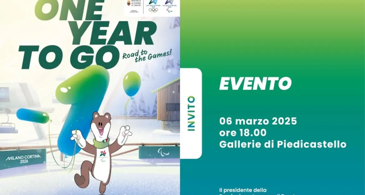 Alle Gallerie di Piedicastello \"One year to go\" alle Paralimpiadi invernali di Milano Cortina 2026