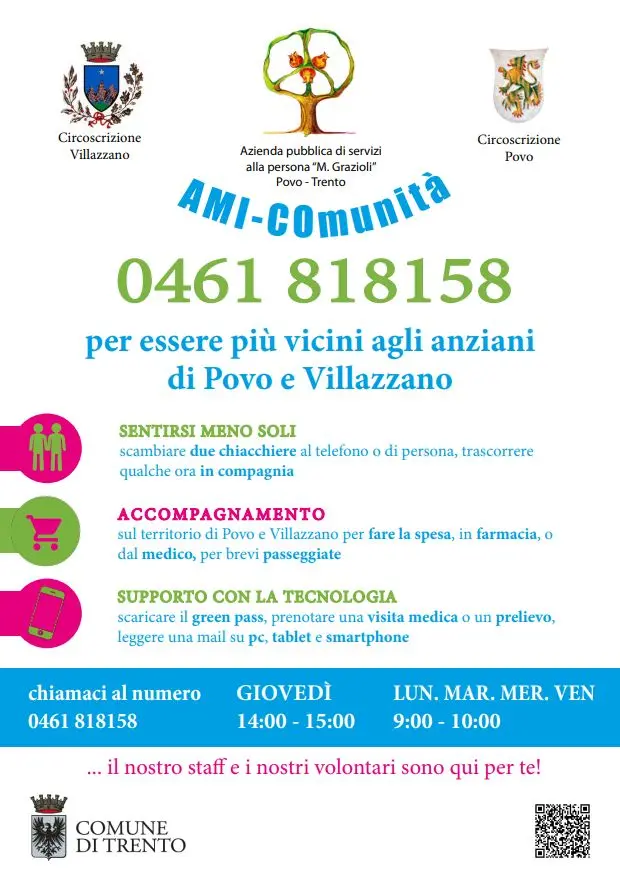 Un passeggiata o un aiuto: per gli anziani di Povo e Villazzano c’è “Telefono AMI.COmunità”