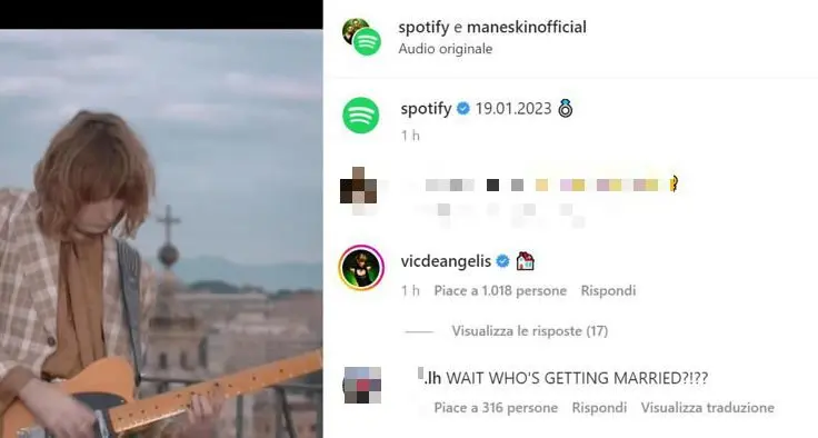 Maneskin, Thomas suona la marcia nuziale. E i social impazziscono